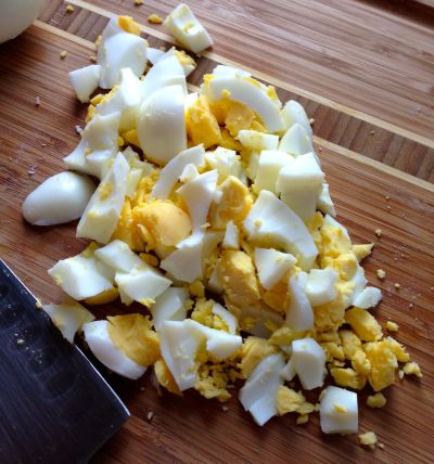 Perfect hard boiled eggs - I like to leave them pretty chunk for egg salad